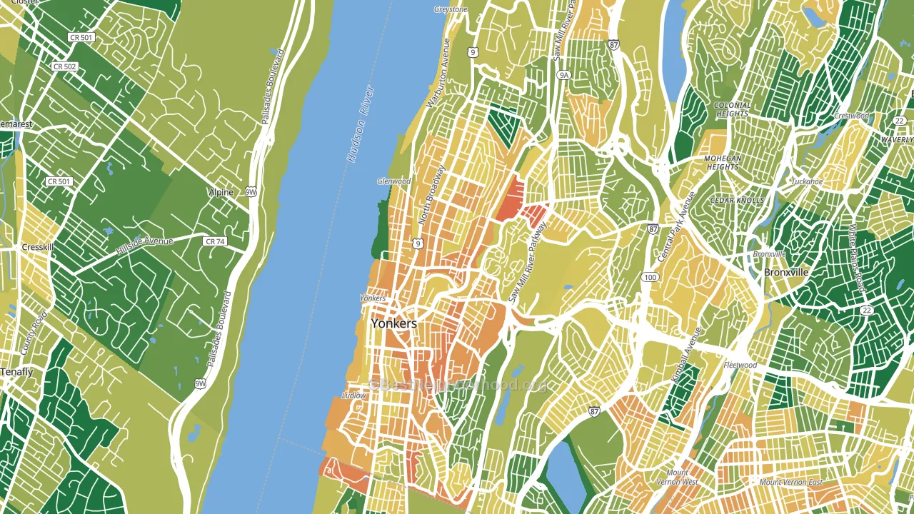 10701, NY block-group voter-turnout map