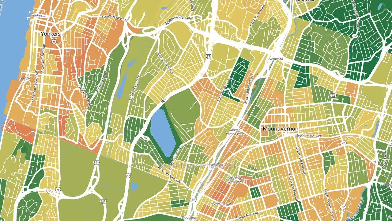 10704, NY block-group voter-turnout map