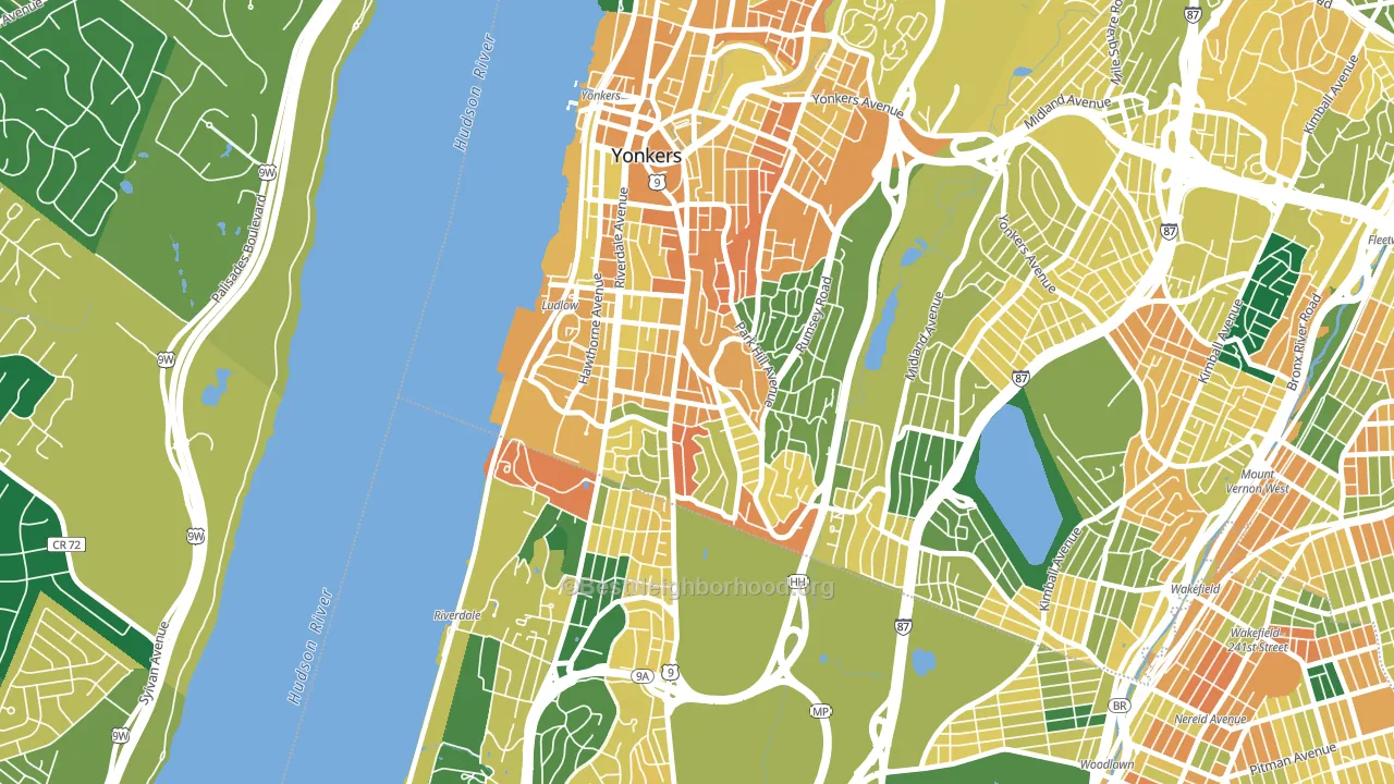 10705, NY block-group voter-turnout map
