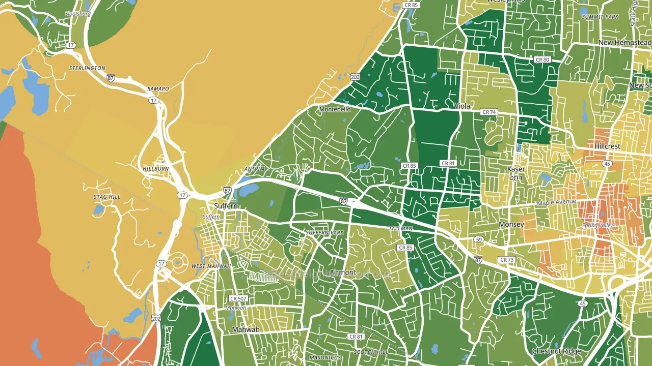 10901, NY block-group voter-turnout map