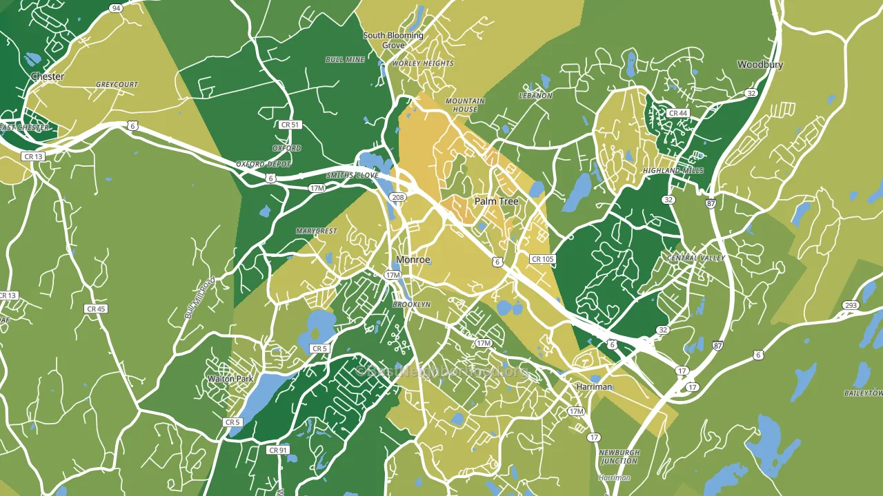 10950, NY block-group voter-turnout map