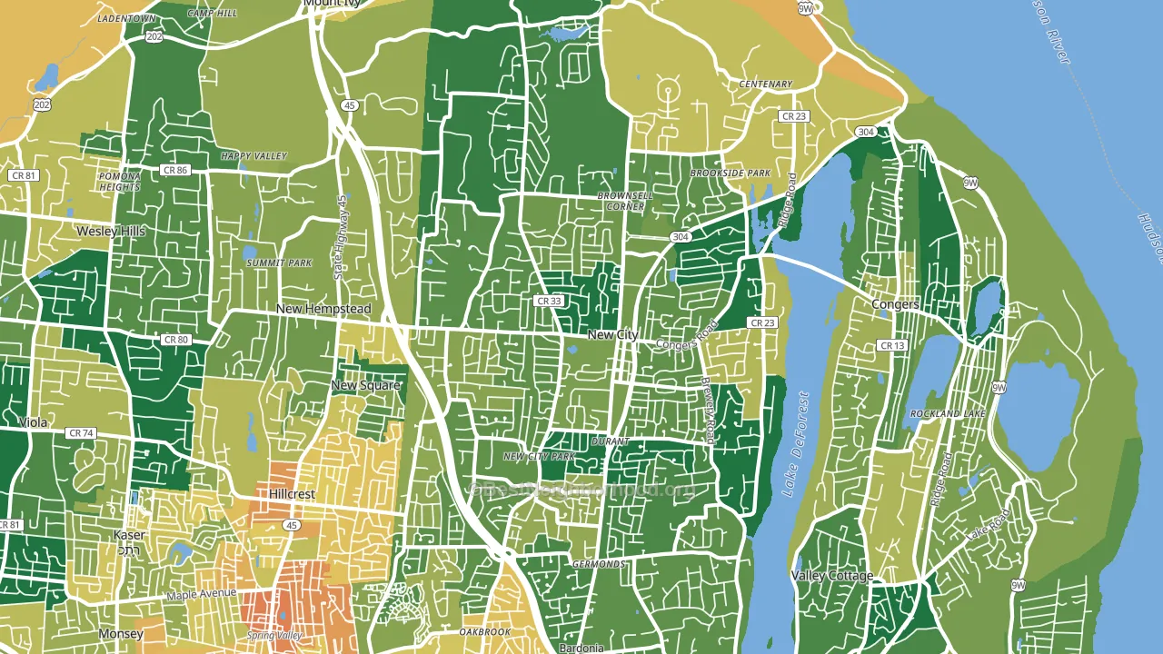 10956, NY block-group voter-turnout map