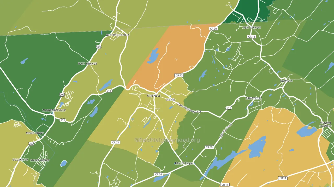 10963, NY block-group voter-turnout map
