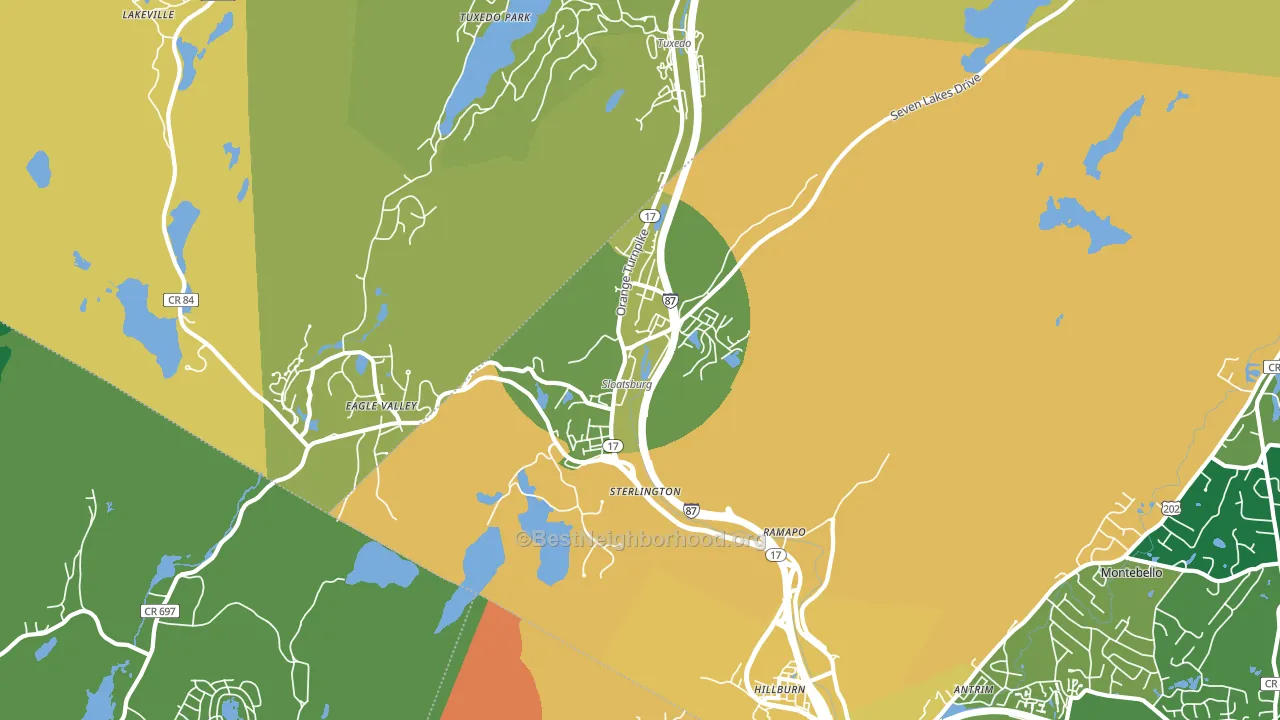 10974, NY block-group voter-turnout map