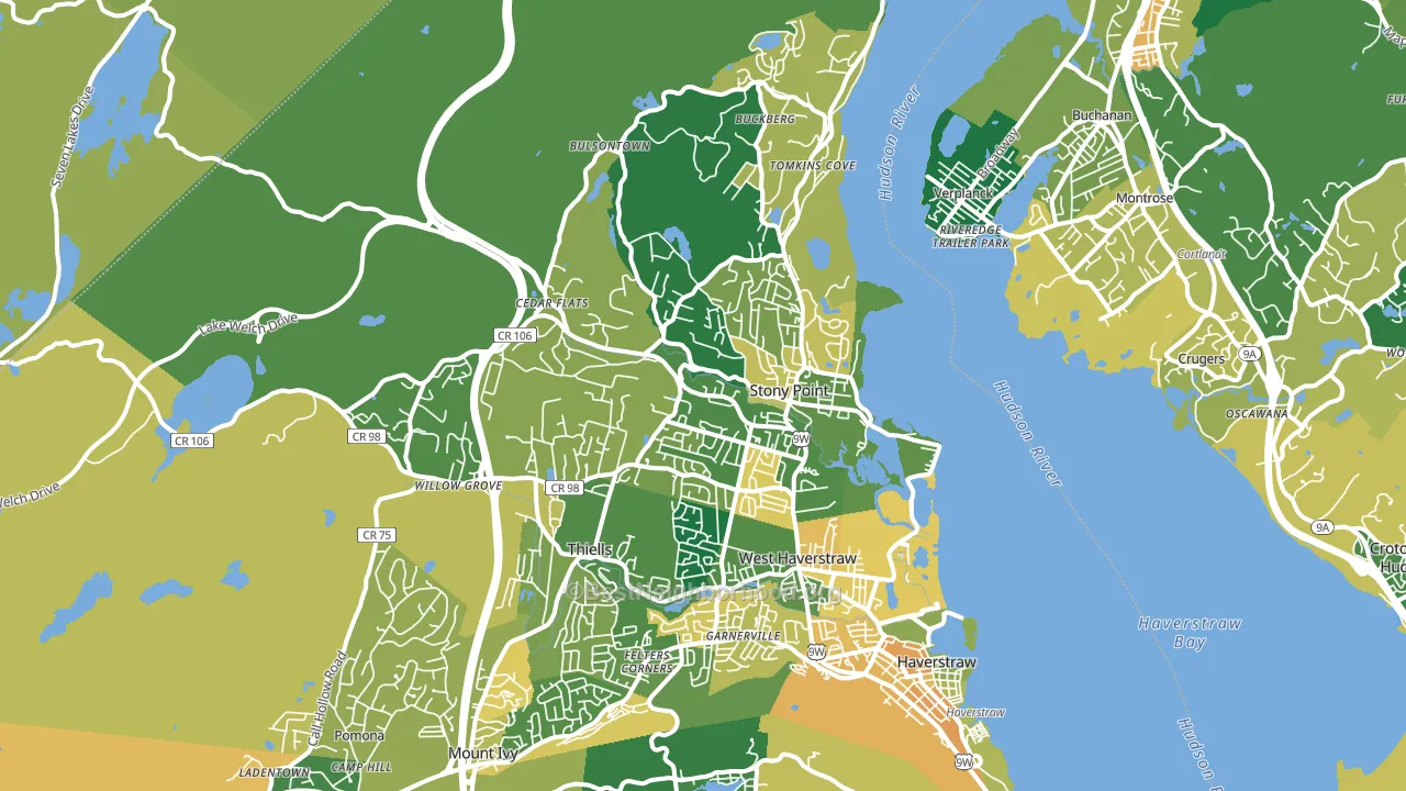 10980, NY block-group voter-turnout map