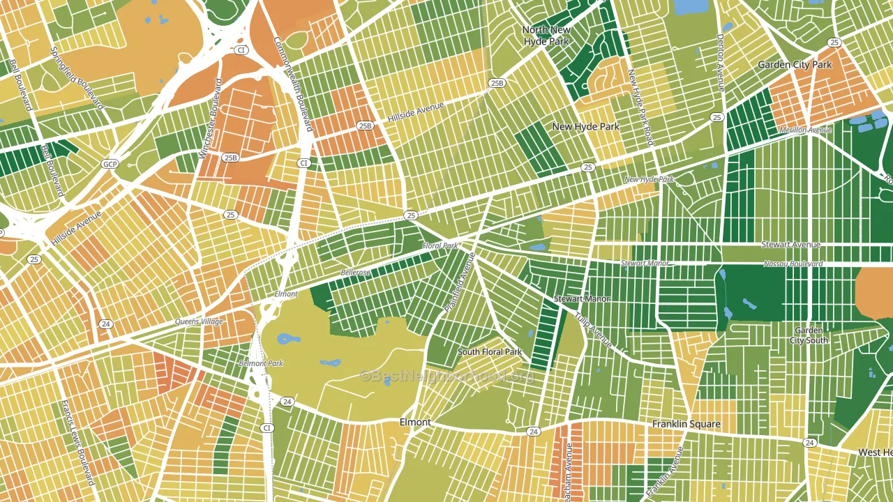 11001, NY block-group voter-turnout map