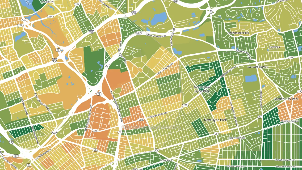 11004, NY block-group voter-turnout map