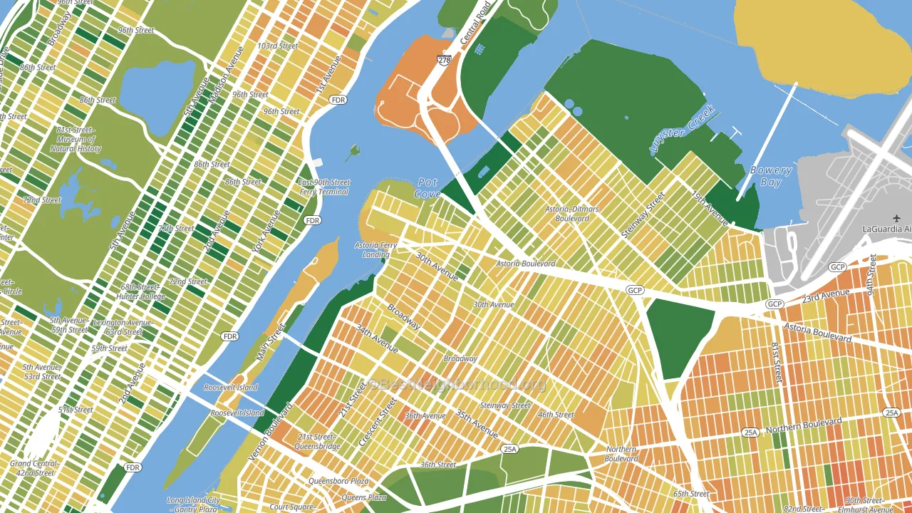 11102, NY block-group voter-turnout map
