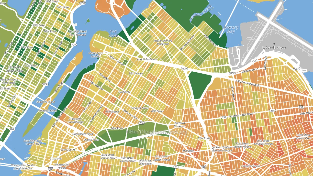 11103, NY block-group voter-turnout map
