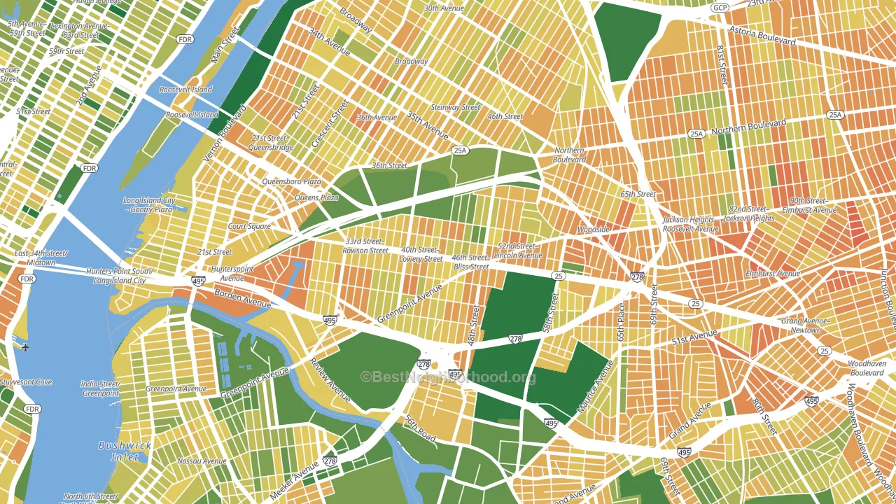 11104, NY block-group voter-turnout map