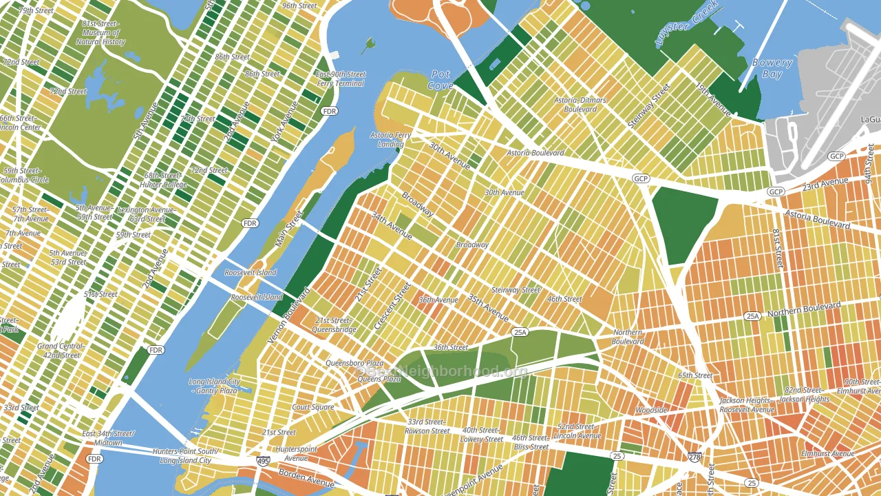 11106, NY block-group voter-turnout map