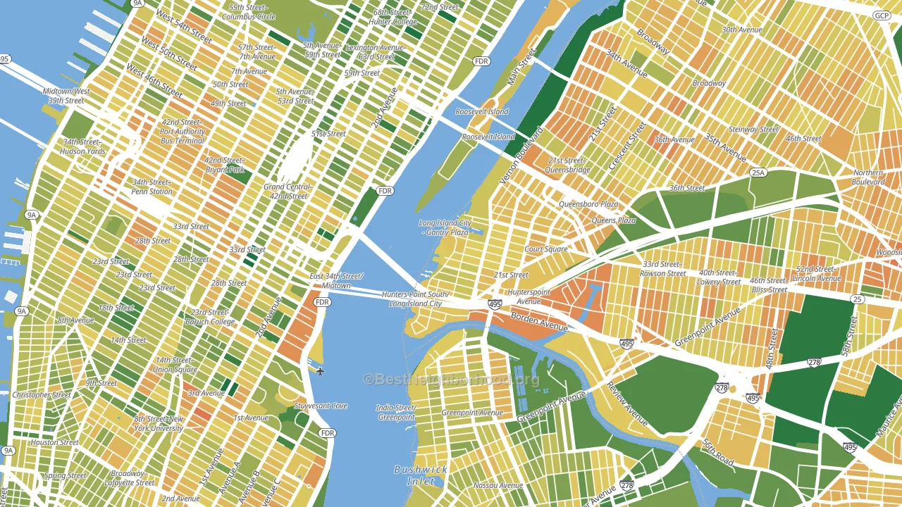 11109, NY block-group voter-turnout map