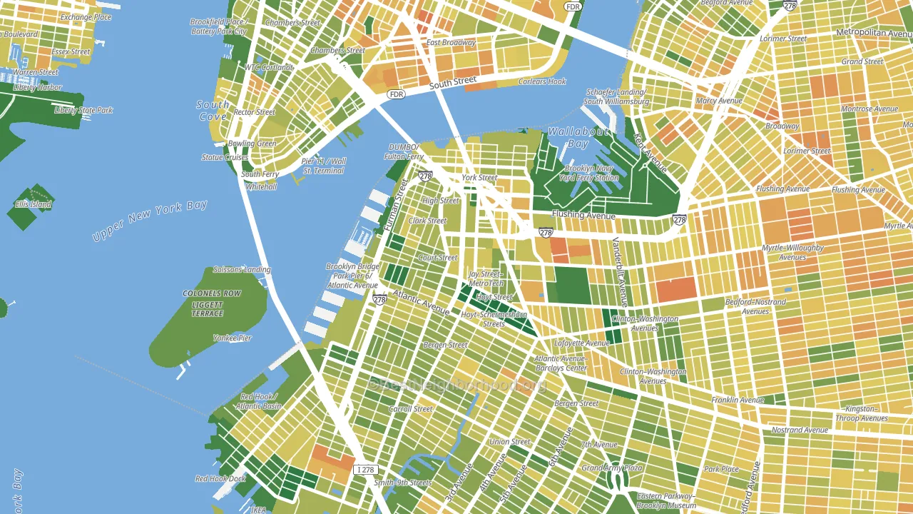 11201, NY block-group voter-turnout map