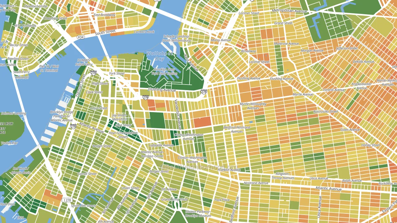 11205, NY block-group voter-turnout map