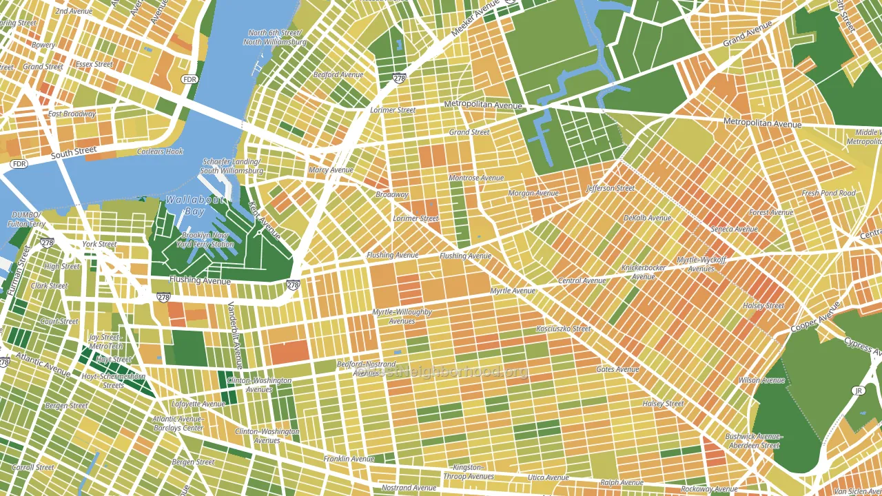 11206, NY block-group voter-turnout map