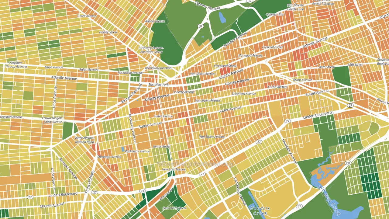 11207, NY block-group voter-turnout map