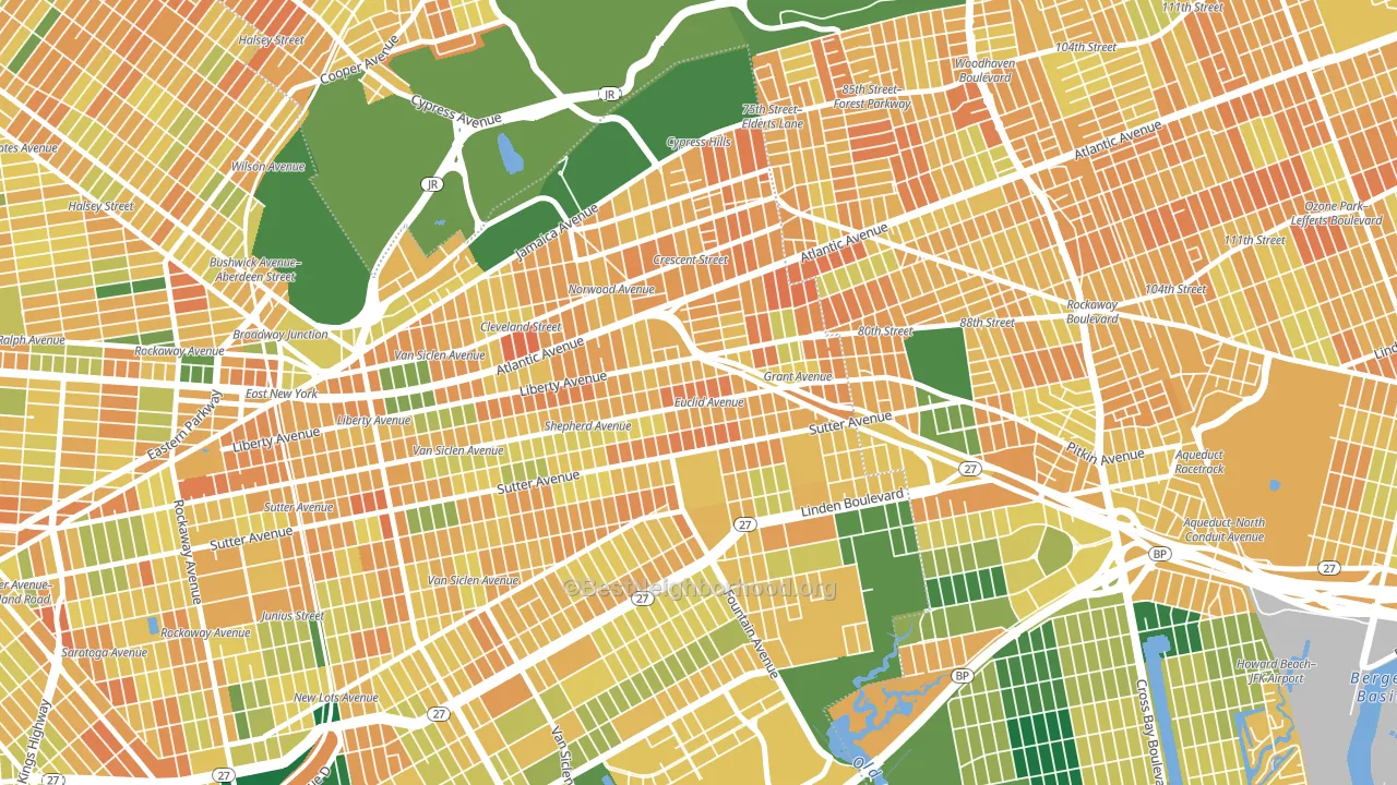 11208, NY block-group voter-turnout map