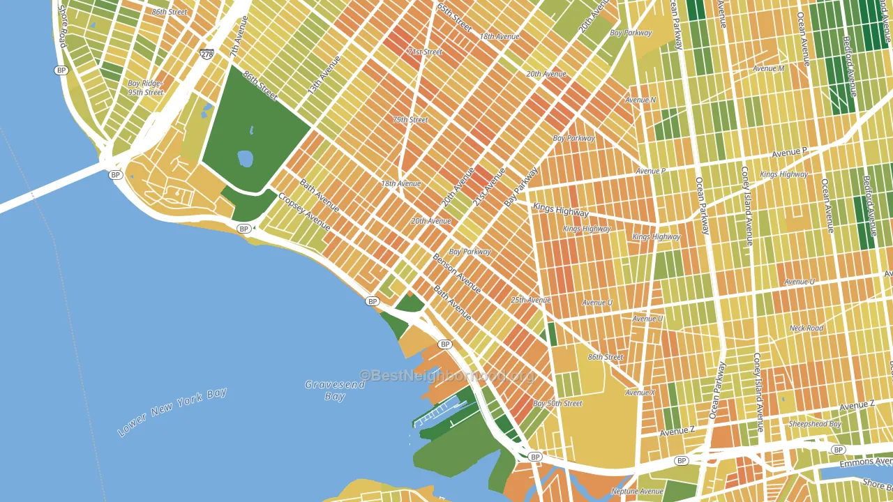 11214, NY block-group voter-turnout map
