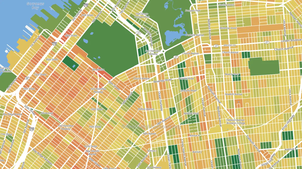 11218, NY block-group voter-turnout map