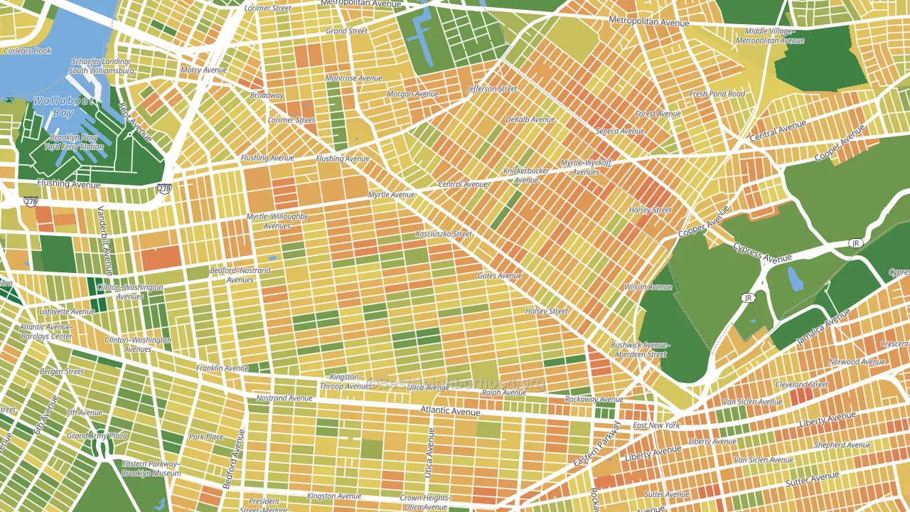 11221, NY block-group voter-turnout map
