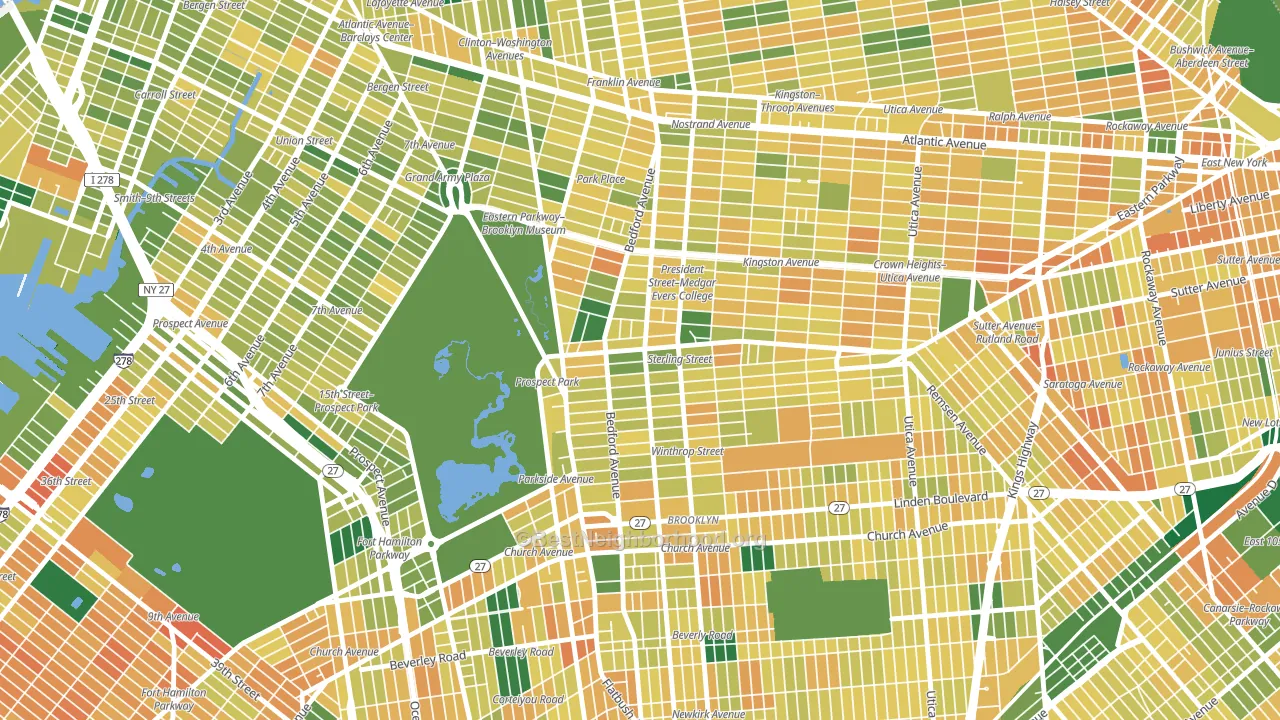 11225, NY block-group voter-turnout map