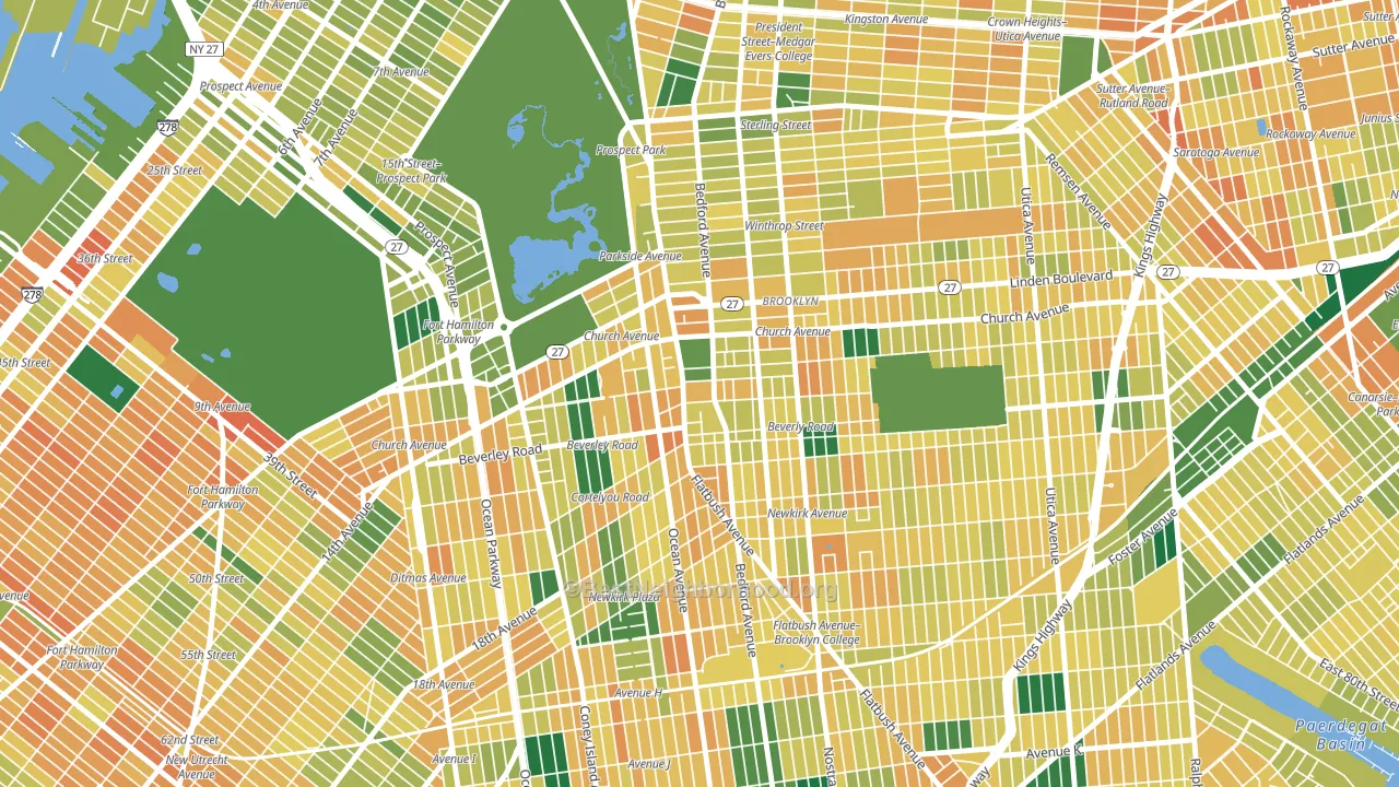11226, NY block-group voter-turnout map