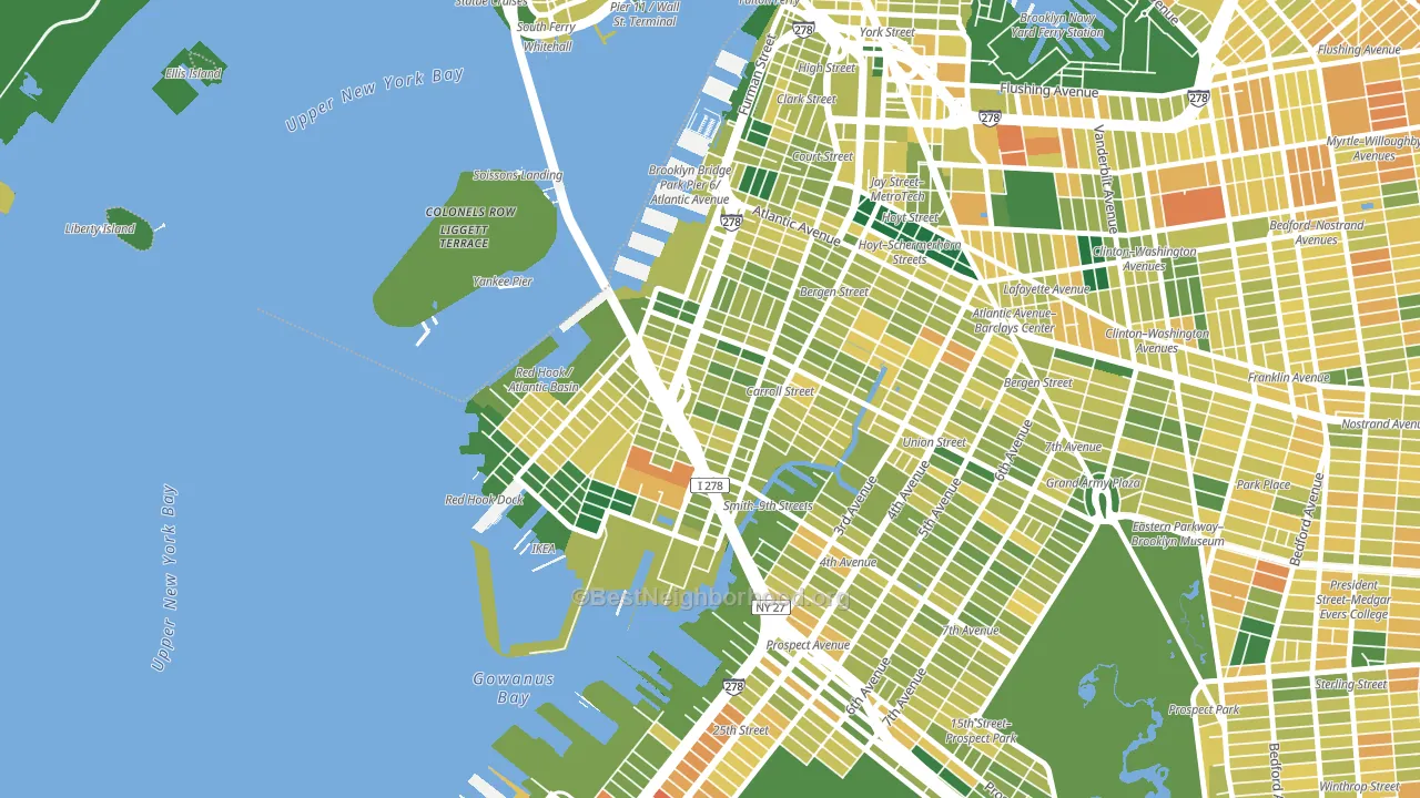 11231, NY block-group voter-turnout map
