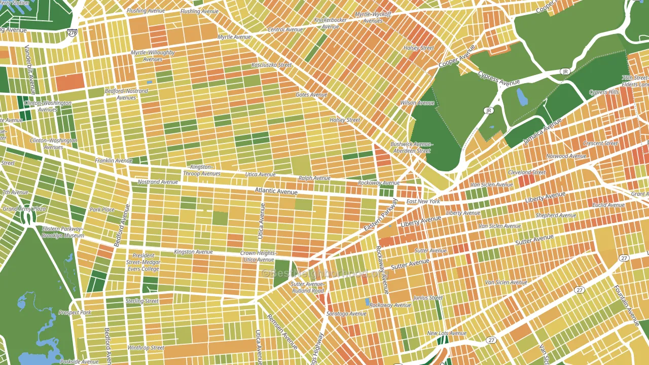 11233, NY block-group voter-turnout map