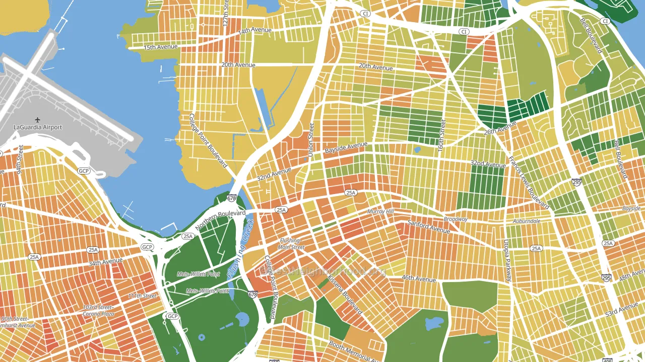 11354, NY block-group voter-turnout map