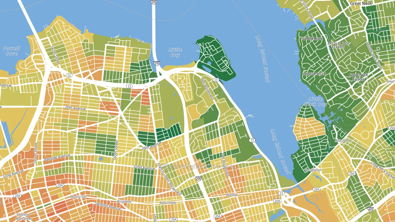 11360, NY block-group voter-turnout map