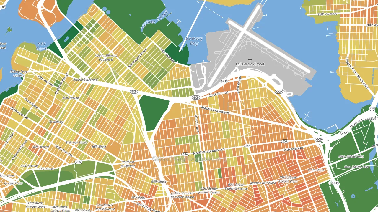 11370, NY block-group voter-turnout map