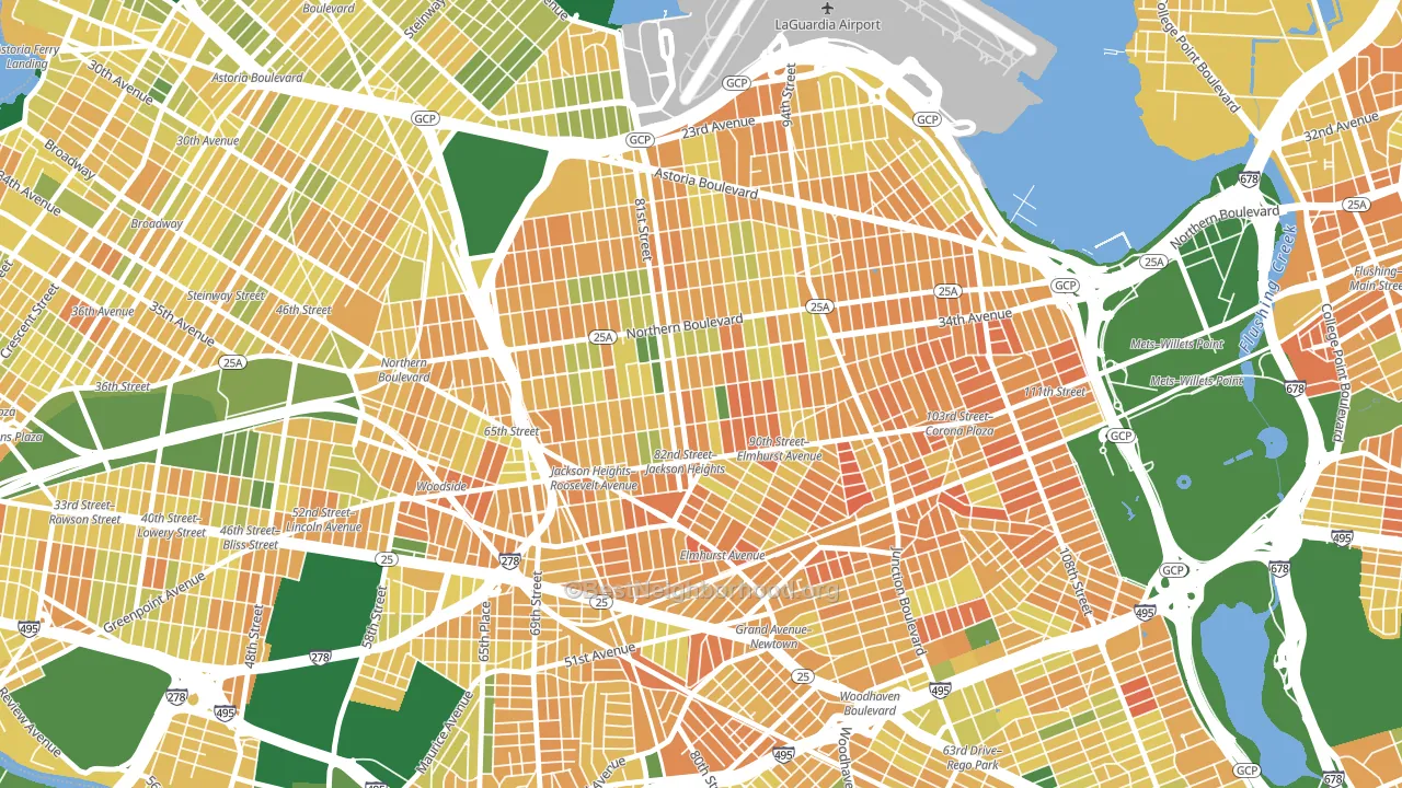 11372, NY block-group voter-turnout map