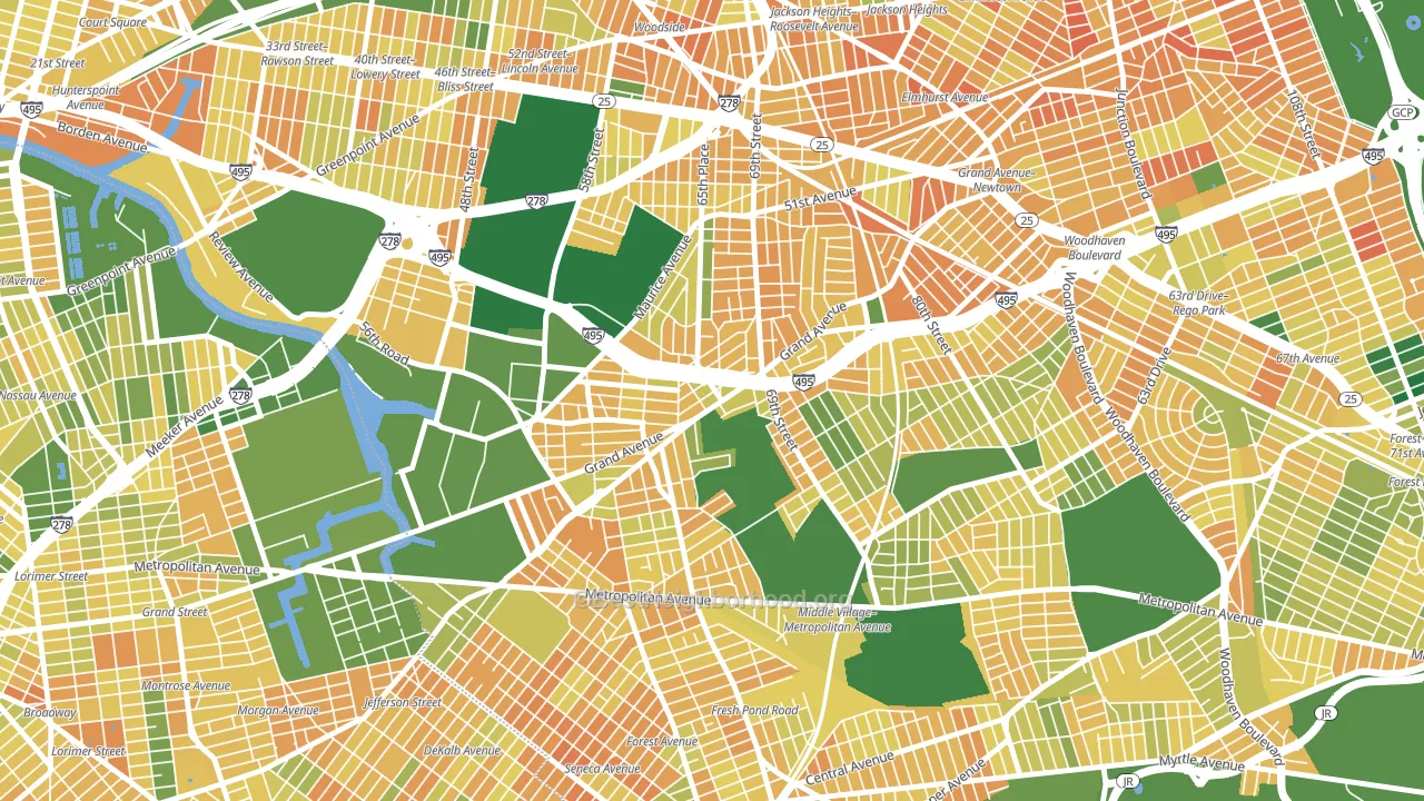 11378, NY block-group voter-turnout map