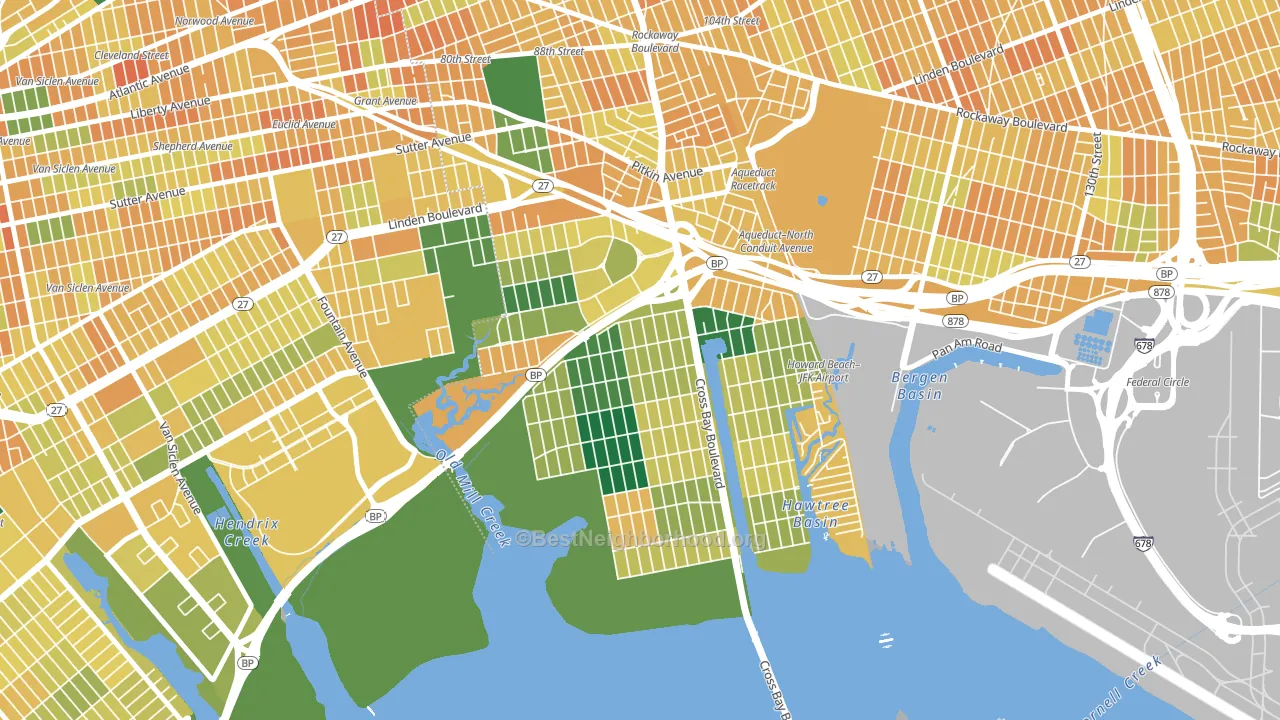 11414, NY block-group voter-turnout map