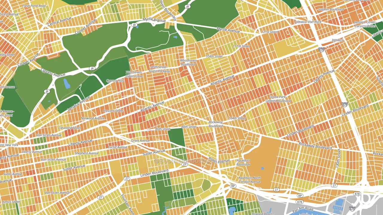 11416, NY block-group voter-turnout map
