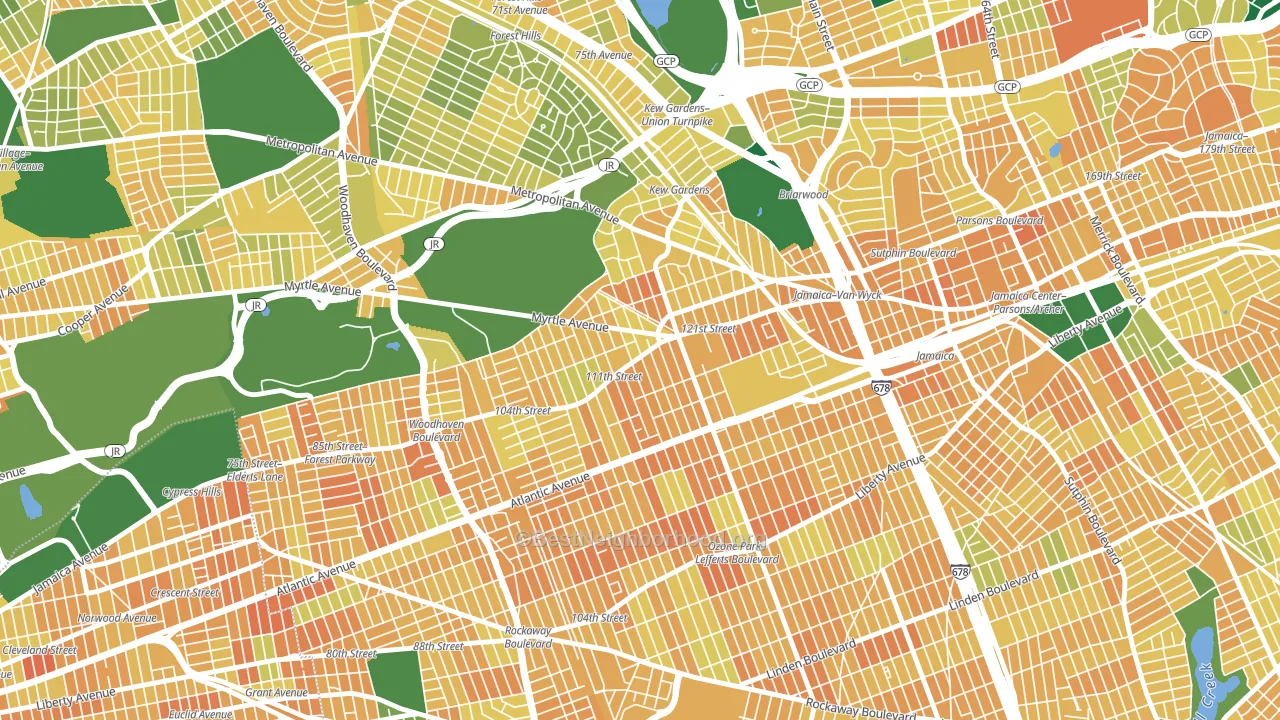 11418, NY block-group voter-turnout map