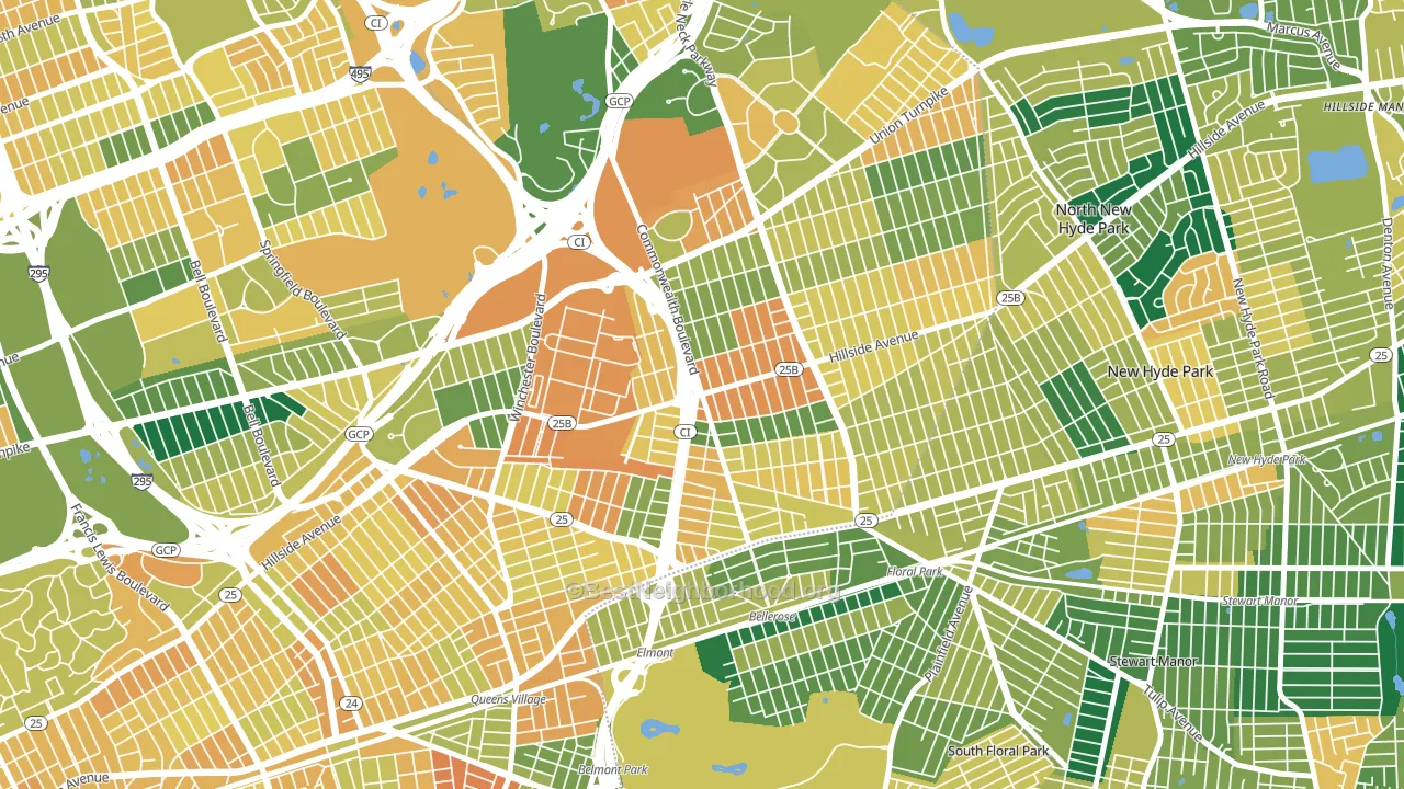 11426, NY block-group voter-turnout map