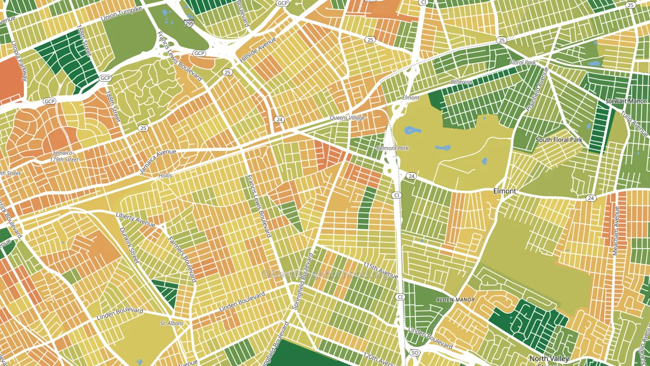 11429, NY block-group voter-turnout map