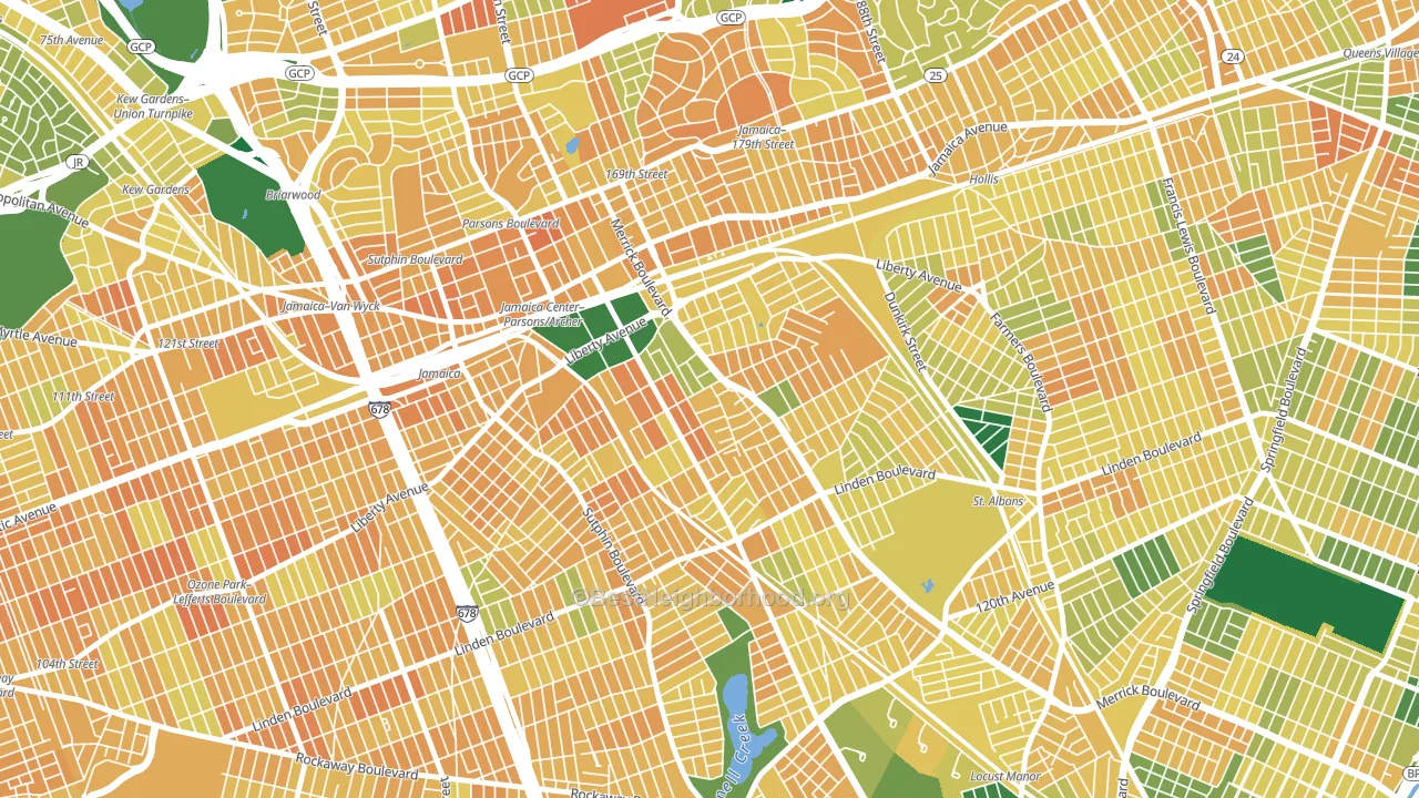 11433, NY block-group voter-turnout map