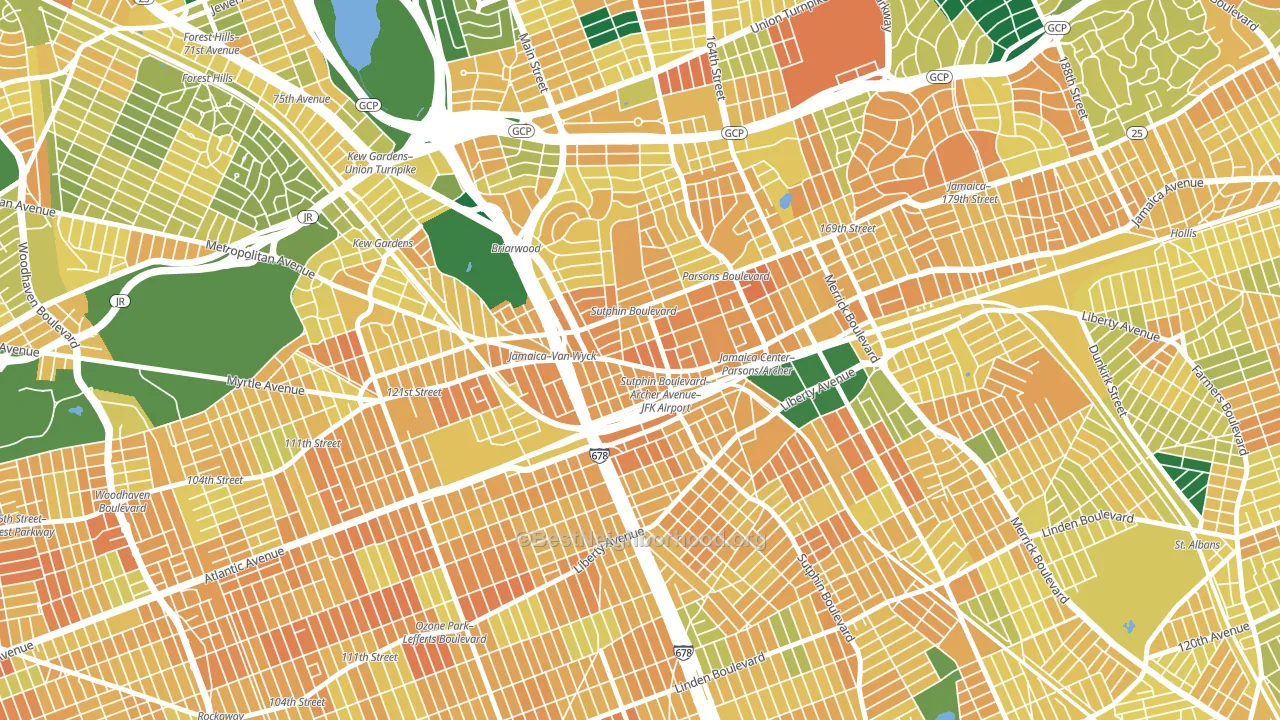 11435, NY block-group voter-turnout map