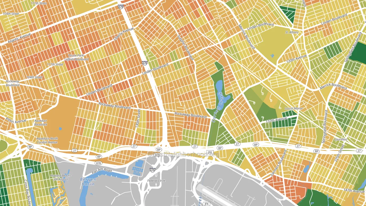 11436, NY block-group voter-turnout map