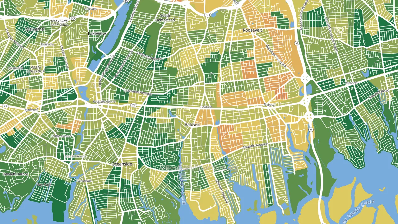 11510, NY block-group voter-turnout map