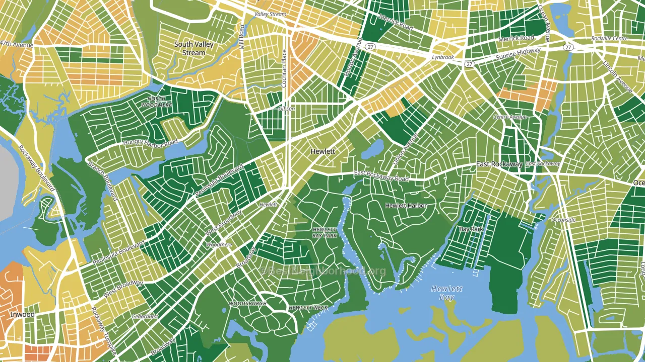 11557, NY block-group voter-turnout map