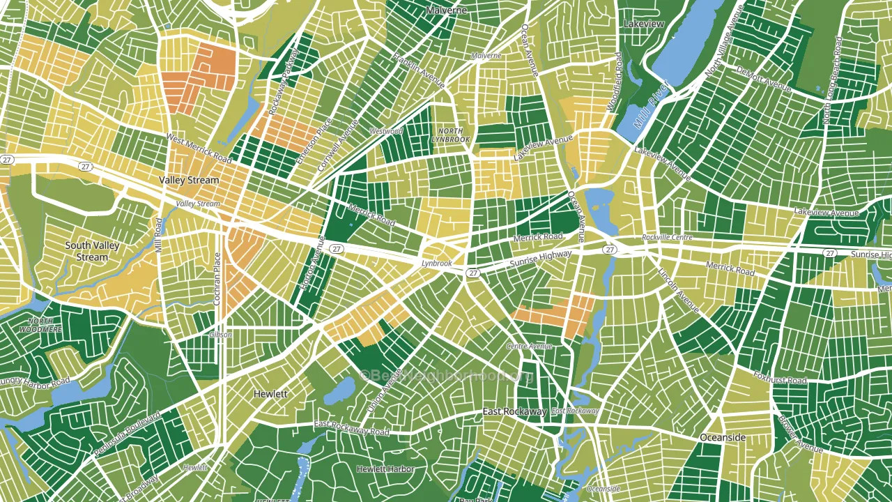 11563, NY block-group voter-turnout map