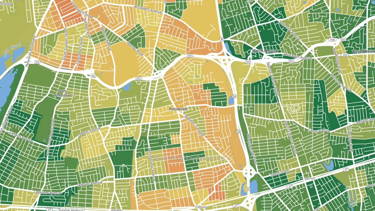 11575, NY block-group voter-turnout map