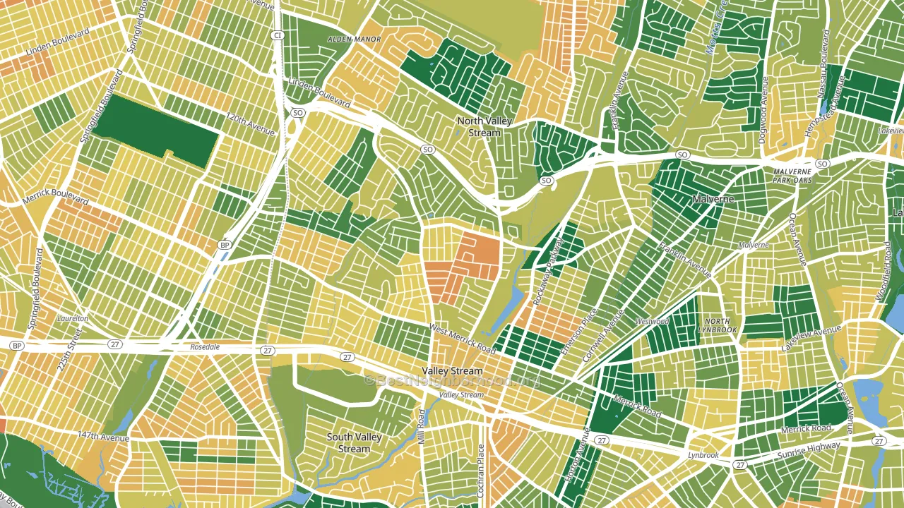 11580, NY block-group voter-turnout map