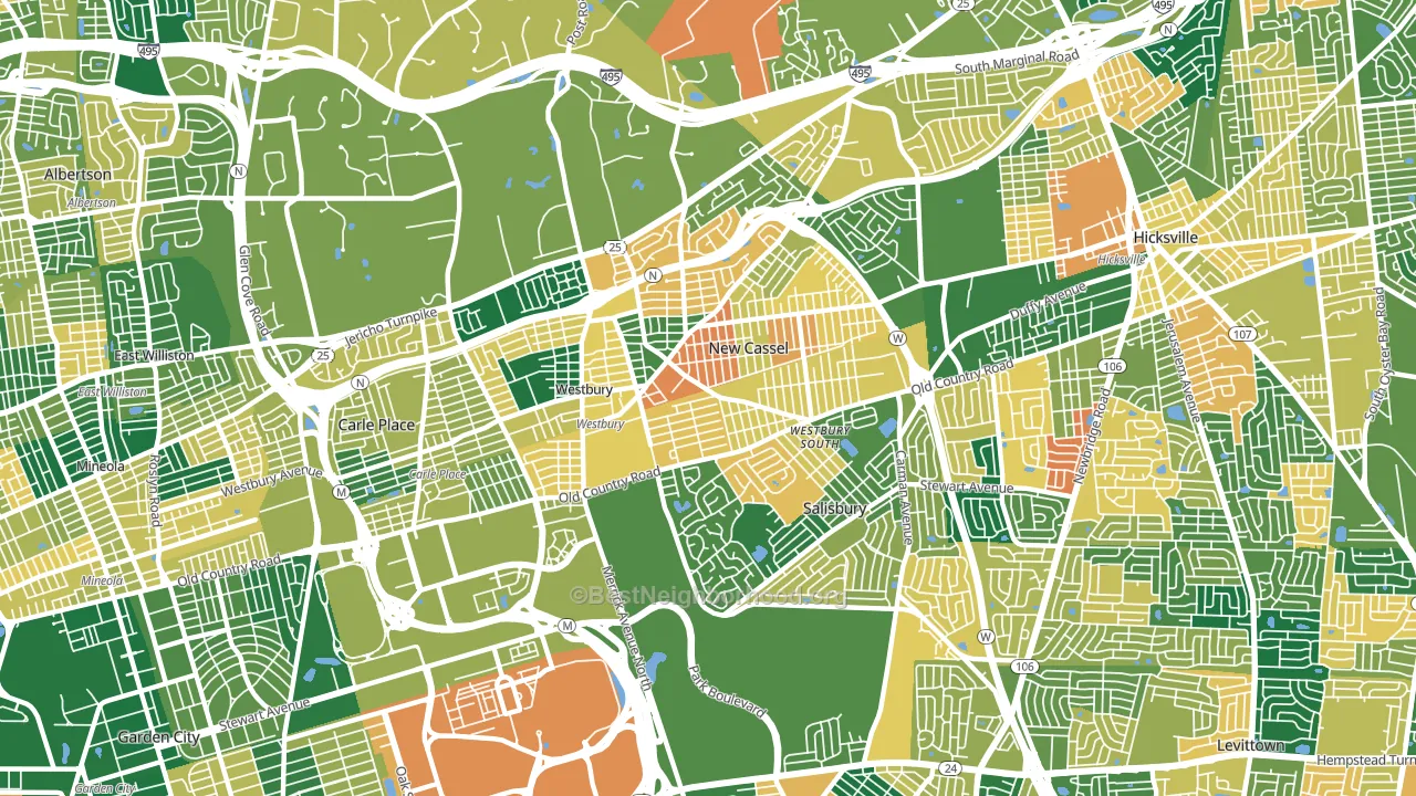 11590, NY block-group voter-turnout map