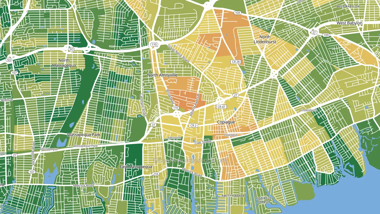 11701, NY block-group voter-turnout map