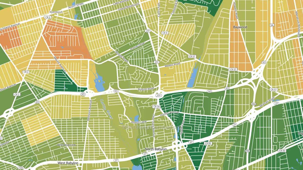 11703, NY block-group voter-turnout map