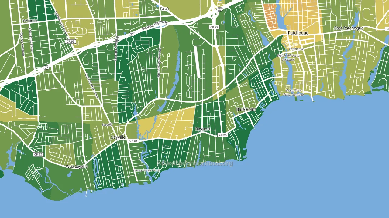 11705, NY block-group voter-turnout map